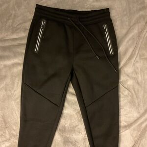 Men's Black Athletic Jogger Sweatpants with Reflective Zip Pockets